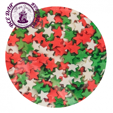 посыпка звезды красно-бело-зеленые